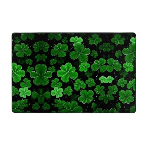 ZAQXSWCDEV St. Patricks Day Leaves, luxuriöser Teppich, 152,4 x 99,1 cm, einseitiger Druck, weicher Flanellstoff, hochdichter Memory-Schaum, rutschfeste und langlebige Unterseite von ZAQXSWCDEV