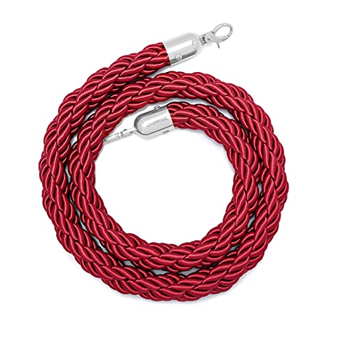 Absperrkordel Absperrseil 32 Mm Dickes Stützseil 1m 2m 2.5m 3m 3.5m 4m, Hanf-Twist-Seil Für Menschenmengenkontrolle, Stützposten Und Kinos Mit Edelstahlhaken ( Color : Red , Size : 120cm/47.2 in ) von ZAQYCM