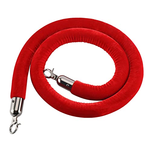 Absperrkordel Absperrseil Kinoseile Mit Edelstahlhaken, Rot Samtseil Mit Schaumkern Für Die Kontrolle Von Menschenmengen/ Warteschlangenlinienteiler/ Rungenpfosten, VIP-Hindernis-Hängeseil ( Color : 1 von ZAQYCM