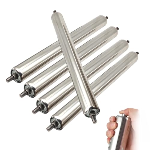 Förderband Tragrollen 200 250 300 350 400 450 500 600 700 800 1000 1200 MM Förderrolle 50mm Durchmesser Anpassbar, Ersatz-Stahlrollen Für Förderanlagen(5 Pack,L 50in/1220mm) von ZAQYCM