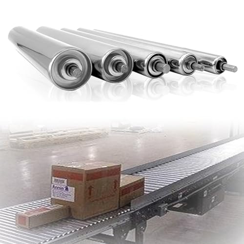 Förderband Tragrollen 5 Stück Große Ersatz Förderrollen Edelstahl, Lagerrollen Mit Einem Durchmesser Von 50/38/25 Mm Für Den Materialumschlag(Dia 1 1/2"/38mm,L 44in/1016mm) von ZAQYCM