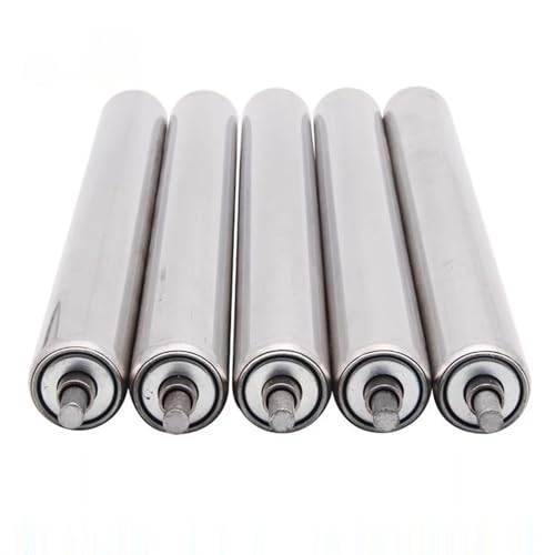 Förderband Tragrollen 5er-Pack Kraftlose Förderrollen, Große Edelstahl Metallrolle Mit 50 38 25 MM Durchmesser, Diese Rollen Dienen Als Zuverlässiger Ersatz In Rollenfördersystemen(Dia 1"/25MM,L 27.5" von ZAQYCM