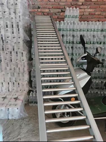 Förderband Tragrollen Schwerlast Schwerkraftförderer Mit Ständer, Edelstah Förderrollenband Für Nutzfahrzeuganhänger Und Lagerhallen, Fabrik- Und Heimwerkerprojekte, 150kg Beladen(W 60cm(24 in) L 3.5m von ZAQYCM