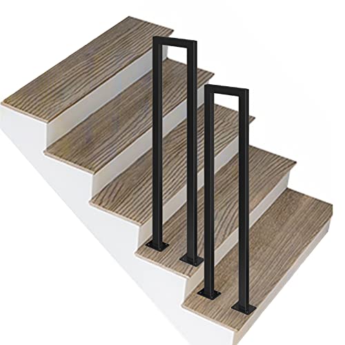 Geländer Treppengeländer Loft Geländer Bausatz Innenbereich Schwarz, Industrielle Schmiedeeisen Sicherheit Treppe Handläufe Für Kleinkind Kinder Jungen Mädchen Erwachsene Ältere ( Color : U Forma - 2 von ZAQYCM