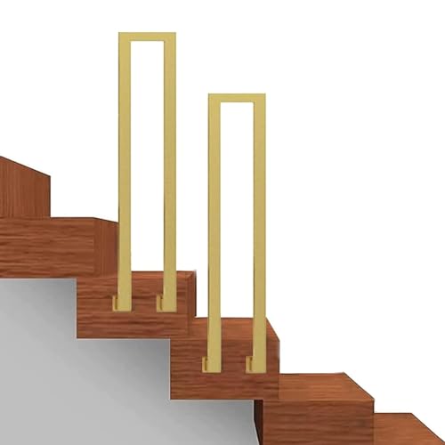Geländer Treppengeländer Treppengeländer Seitliche Montage, Home Flur Loft Treppengeländer Handläufe Schwarz Gold Weiß, Modernes Treppenhandgeländer Für Den Gewerblichen Gebrauch ( Color : Gold-2 Pcs von ZAQYCM