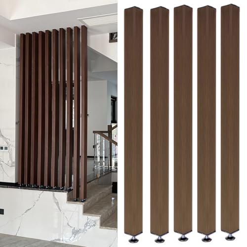 Raumteiler Trennwand, Paravent Raumtrenner Raumteilerpfosten Aus Holzlamellen Für Flurtreppen Vom Boden Bis Zur Decke, Wandtrennwand Für Studio Apartments, Bürotrennwände, Säulen, Sichtschutz(5 Pack( von ZAQYCM