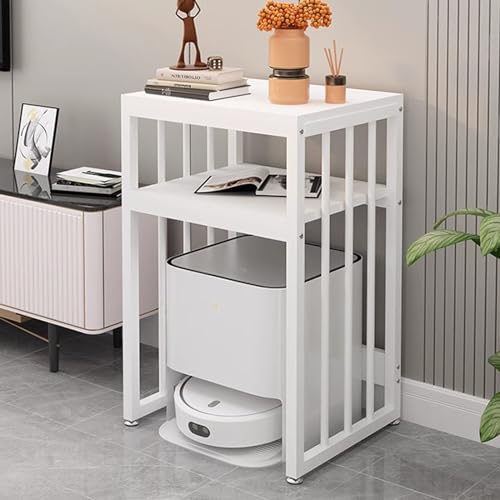 Saugroboter Ständer Staubsauger Roboter Halter 2-stufiges Lagerregal Über Dem Kehrroboter, 60cm Hoch Roboter Staubsaugerständer/ Nachttisch Für Schlafzimmer/ Wohnzimmer/ Home Office/ Wohnheim/ Flur(#3 von ZAQYCM
