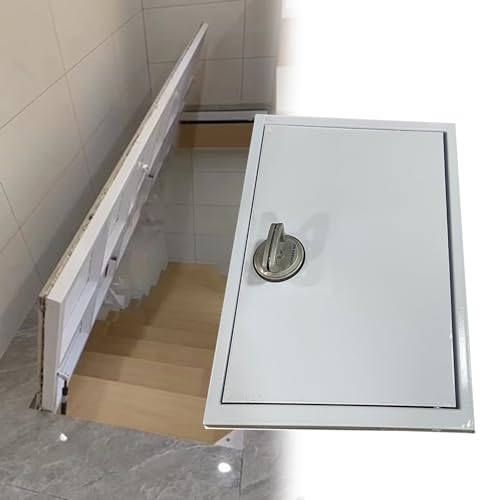 Schachtabdeckung Manual Hidden Ceiling Hatch Basement Cellar Access, Home Concealed Tile Floor Door for Garage/Bedroom/Pantry, 30 26 24 20 Inch Wide Recessed Crawl Space Cover(LxW 48x30 inch) von ZAQYCM