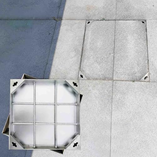 Schachtabdeckung Schachtdeckel Gullideckel Chiusino Da Incasso Quadrato A Rotondo, 250x250 350x350 450x450 600x450 Copertura Nascosta Della Camera Di Scarico Sotterranea(LxW 55x35 cm) von ZAQYCM