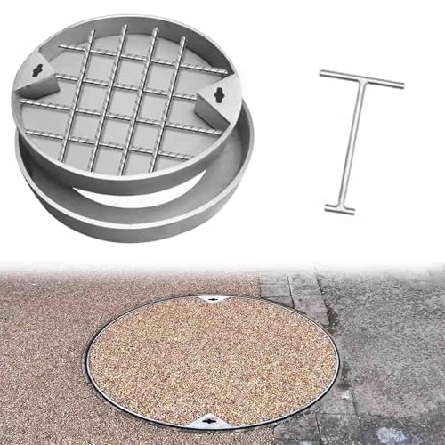 Schachtabdeckung Schachtdeckel Gullideckel Eingebetteter Kanaldeckel Für Fußgänger Mit Hebeschlüsseln, Interner Inspektionsschachtdeckel Für Klärgruben Im Freien Für Terrassen Veranden Gärten Und Inne Schachtabdeckung Schachtdeckel Gullideckel Eingebetteter Kanaldeckel Für Fußgänger Mit Hebeschlüsseln, Interner Inspektionsschachtdeckel Für Klärgruben Im Freien Für Terrassen Veranden Gärten Und Inne von ZAQYCM