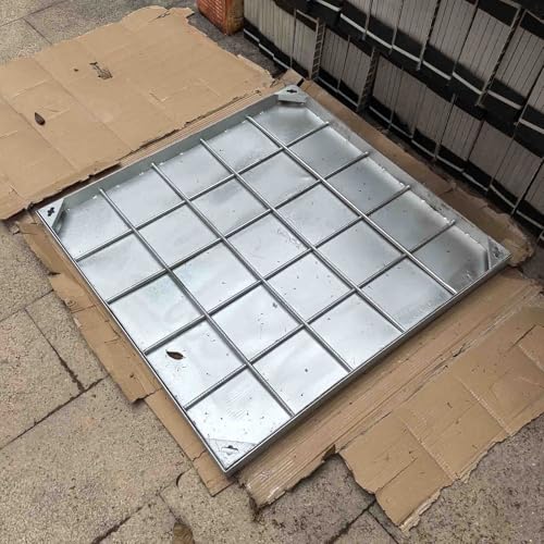 Schachtabdeckung Schachtdeckel Gullideckel Quadratischer Betondeckel Für Klärgruben, Versteckte Abwasserabdeckung Aus Edelstahl Mit T-Griff, Unsichtbare Versenkte Kanaldeckel Anpassbar(LxW 650x650 mm) von ZAQYCM