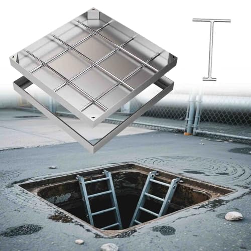Schachtabdeckung Schachtdeckel Gullideckel Unsichtbare Abwasserbeckenabdeckung Vertieft, Abnehmbare Kammerabdeckung Für Hof Rasen Garten Pflaster, Versteckte Septische Brunnenabdeckung(680x680 mm) von ZAQYCM