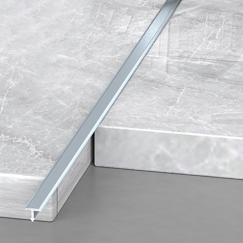 Übergangsleiste Übergangsprofil Extra Schmale Flache Bodenübergangsleiste 1.3m 2er-Pack. T Form Bodenfugenleiste Für Türschwellen/ Vinyl Böden/ Fliesen, Nahtverbindungsleiste Aus Aluminium(Grey,W 1/4 von ZAQYCM