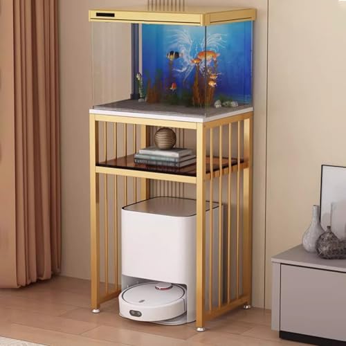 ZAQYCM Saugroboter Ständer Staubsauger Roboter Halter Aquariumständer Mit Stauraum Und Roboter-Staubsaugerstation, Moderner Beistelltisch Mit 2 Ablagen/Nachttisch Für Kleine Räume(Gold,56x40x65cm) ZAQYCM Saugroboter Ständer Staubsauger Roboter Halter Aquariumständer Mit Stauraum Und Roboter-Staubsaugerstation, Moderner Beistelltisch Mit 2 Ablagen/Nachttisch Für Kleine Räume(Gold,56x40x65cm) von ZAQYCM