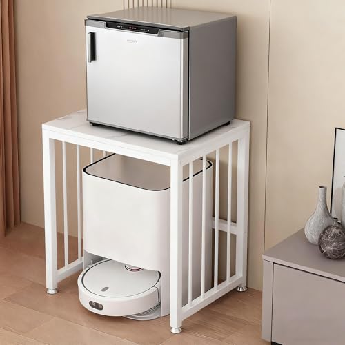 ZAQYCM Saugroboter Ständer Staubsauger Roboter Halter Mikrowellen- Und Minikühlschrankständer Für Die Küche Zu Hause, Beistelltisch Mit Roboterstaubsauger Aufbewahrung Und Rädern(White,1-Tier) von ZAQYCM