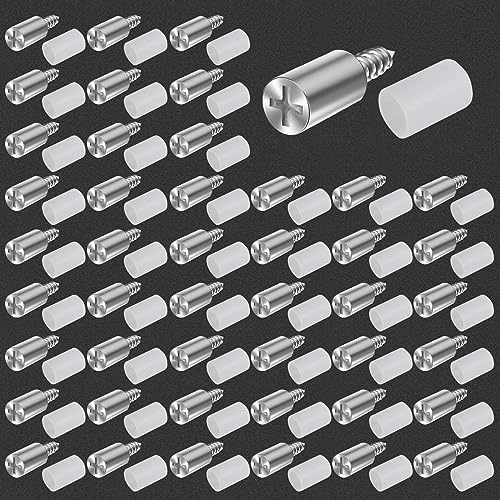 40 Stück Regalbodenträger Metall,Regalbodenträger Einlegeböden,Bodenträger Schrauben,Geeignet für Möbelschränke, Kleiderschränke, Weinschränke (Mit Transparenten, Rutschfesten Bezügen) von ZARADU