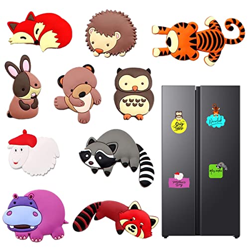 Silikon 3D Magnete Kühlschrank,10 Stücke Tiere Kühlschrankmagnete,Cartoon Zoo Tier Kühlschrank Magnet, Kühlschrank Magnete Geeignet für Whiteboard Vorschulunterricht, Zuhause, Klassenzimmer von ZARADU