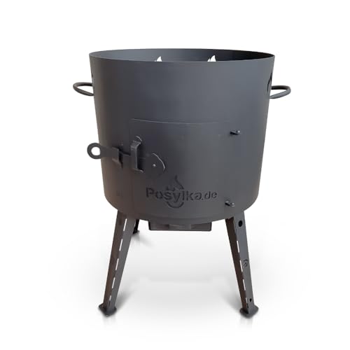 Feuerofen Utschak Ø 40 cm 12L Usbekisch Казан Учак Учаг Uchag uzbekisch Ofen Wok Guseisen von ZARENHOFF