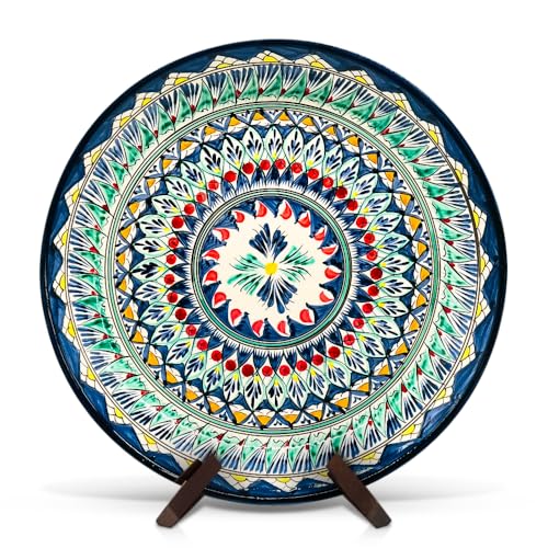 ZARENHOFF Lagan - Ø37 Orientalischer Lagan Ляган Rischtan Keramik Teller Servier-Schale handbemalt (37 cm) (Mehrob 2-D7) von ZARENHOFF