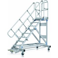 ZARGES Plattformtreppe Ergo Stop 45° 9 Stufen, 800 mm breit, Höhe 1.93 m von ZARGES