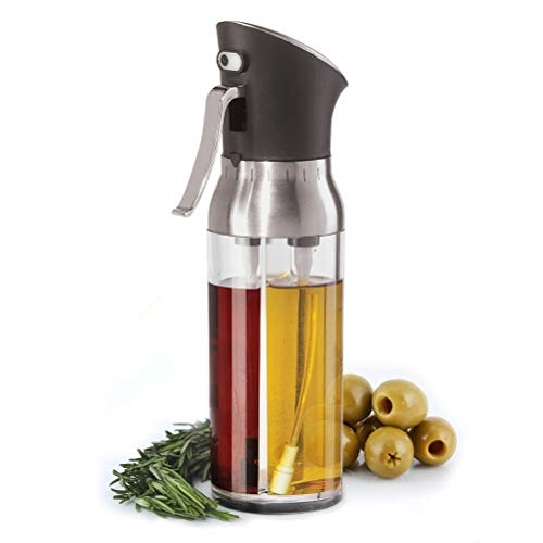 ZARQ 2 in 1 Ölspritze Küche Kochöl Sprühflasche Dosierung Öl Essig Sprayer Gewürznebel Spenderflasche 200ml von ZARQ