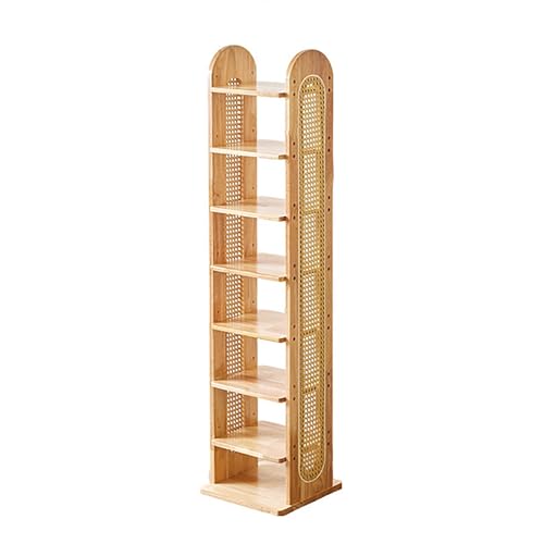 ZARUX Schuhregal Schmal mit 4/7/8 Ebenen mit Verstellbares Fachboden Leichtes Schuhablage Platzsparend & Robust, für Eingangsbereich Flur Wohnzimmer(Yellow,128cm/50.4in) von ZARUX
