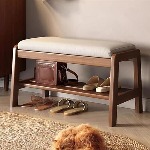 ZARUX Schuhregal Schuhschrank mit Sitzbank Schuhbank mit Gepolstertem Sitzfläche, Schuhregal Bank mit Stauraum ideal für Flur Bad Wohnzimmer Diele(Brown,100cm/39.4in) von ZARUX