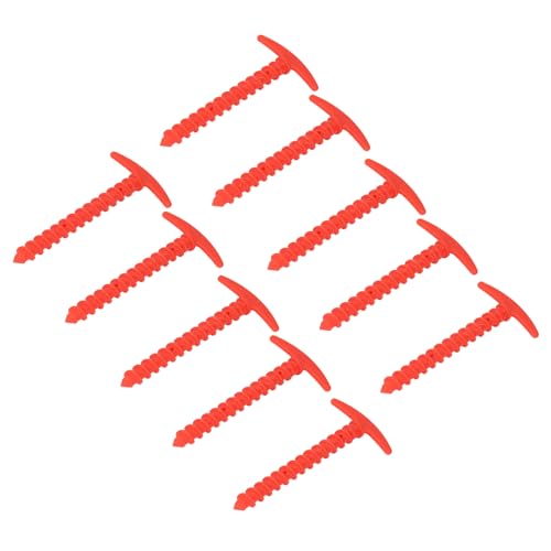 ZASCHMOY 10pcs Kunststoffzelteinsätze 5,7in T Form Spiralerdeanker -Pegs für Tarps -Baldachin Camping Wandern in Grün (Rot) von ZASCHMOY