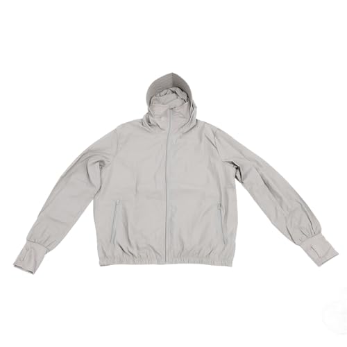 ZASCHMOY 12 -V -Kühllüfterjacke mit 3 Geschwindigkeiten für Optimalen Komfort Grau 2xl Klimaanlagen Kleidung UV Proof Sunscreen Works USB Stecker (L) von ZASCHMOY