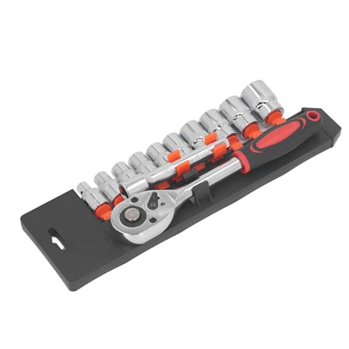 ZASCHMOY 12pcs Ratchet -Sockelschlüssel -Set 1/2 Zoll Antrieb mit Mehreren Impact Sockelgrößen, CRV Stahl, Kompakt für Mechanikerwerkzeug, Workshop und Autoreparatur von ZASCHMOY