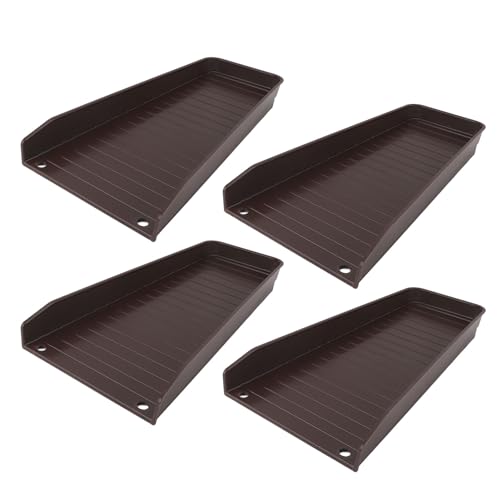 ZASCHMOY 4pcs Fixierbare Regenrinne Downspout Splash Block Extensions mit 8 Fixiernägeln - Schützt die Hausfundament - Brauner Plastik Downspout Extender (Brown) von ZASCHMOY
