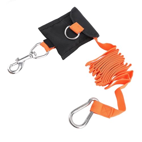 ZASCHMOY Anti-Lost Scuba Diving Lanyard 2,6m Nylon BCD-Side-Haltergurt mit Edelstahlschnalle Zum Schnorcheln Unter Wassersicherheitsseil, Orange (ORANGE) von ZASCHMOY