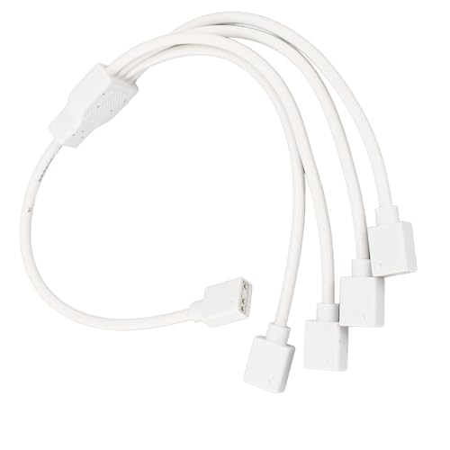 ZASCHMOY Argb Splitter -Kabel 1 Bis 4 | Weibliche Bis Weibliche 5V 3 Pin RGB Extension Connector | Kompatibel mit Computer -Chassis CPU Kühler, 5V Argb Fans | Weiß (WHITE) von ZASCHMOY