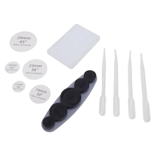 ZASCHMOY DIY -Stoffknopf -Werkzeugkit mit Mehreren Größen Bedeckte Silikonform, 5 Stoffvorlagen und 4 Tropfen für Handwerksliebhaber von ZASCHMOY