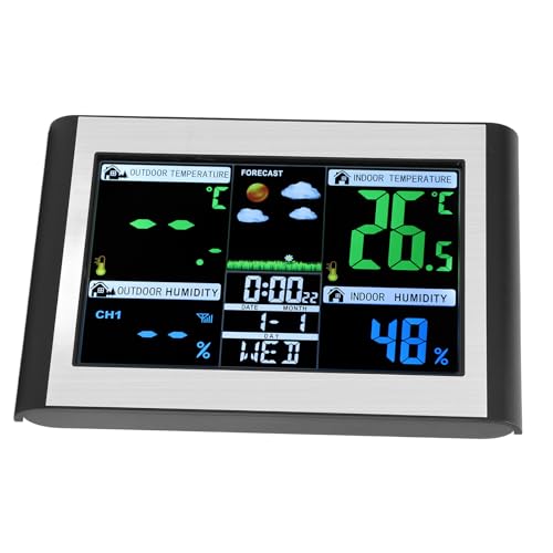 ZASCHMOY Erweiterte Wetteruhrstation mit Farbbildschirm Display und Prognosefunktionalität - Innen- und Luftfeuchtigkeitsmonitor in Innenräumen von ZASCHMOY