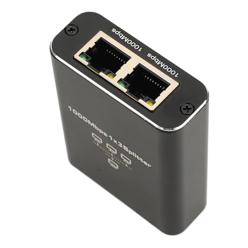 ZASCHMOY Gigabit -Ethernet -Splitter 1 Bis 3 RJ45 LAN Splitter mit USB Kabel für Hochgeschwindigkeitsnetzwerke Kompatibel mit CAT5/5E/6/7/8 Kabel von ZASCHMOY