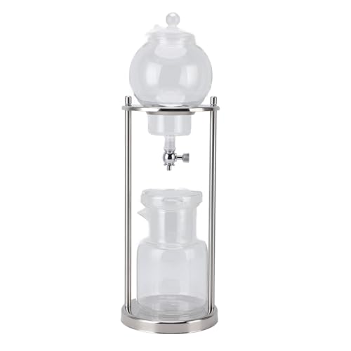 ZASCHMOY Ice Cold Brew Tropfer Kaffeemaschine mit Anpassbarem Brauprozess, Edelstahl & Glas, 5-8 Tasse, 600 Ml Cold Brew Tower für Home & Office, Silber ZASCHMOY Ice Cold Brew Tropfer Kaffeemaschine mit Anpassbarem Brauprozess, Edelstahl & Glas, 5-8 Tasse, 600 Ml Cold Brew Tower für Home & Office, Silber von ZASCHMOY