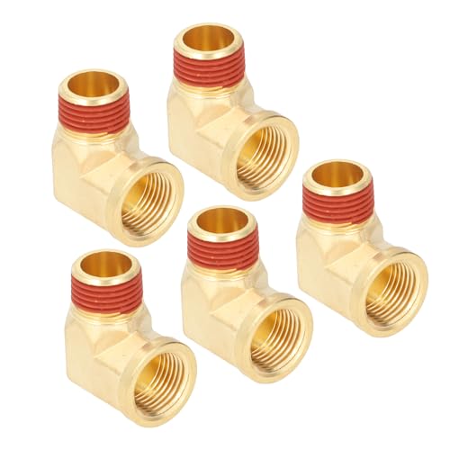 ZASCHMOY Lecksofes 5-pcs-Ellbogen-Messingrohranschluss mit 90 Grad Winkel-robust 1/2in Npt Männlich Bis Weibliche Messingrohranpassung mit Tiefem Gewindedesign ZASCHMOY Lecksofes 5-pcs-Ellbogen-Messingrohranschluss mit 90 Grad Winkel-robust 1/2in Npt Männlich Bis Weibliche Messingrohranpassung mit Tiefem Gewindedesign von ZASCHMOY