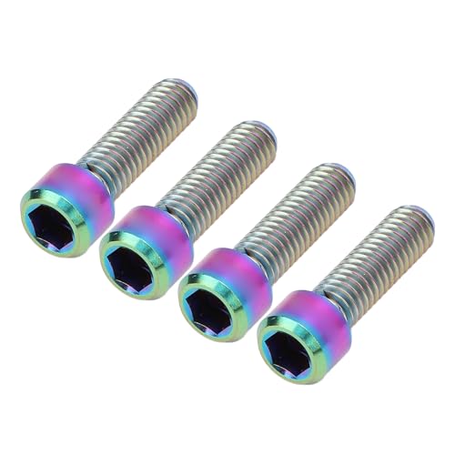 ZASCHMOY Leichte Ti-Legierungs-Mountainbike-Scheibenscheibenbremsschrauben M6x20mm-farbenfrohe Antikorrosive Feste Schrauben für eine Verbesserte Bremsreaktion (Farbig) von ZASCHMOY