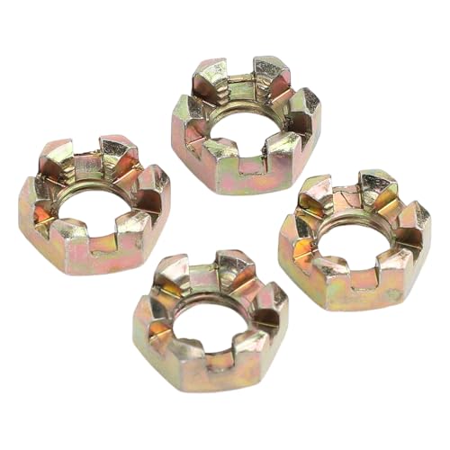 ZASCHMOY M10 Hex Slotted Nuts - Stahllegierung Zinkpackte Rad Achse Nabenschloss Set für Quad Dirt Bike ATV Go Kart von ZASCHMOY