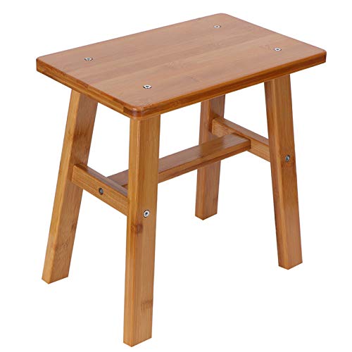 ZASCHMOY Mehrzweck Kleiner Bambushocker - Low Stool & Kindersitzbank für Heim, Wohnzimmer, Bad oder Garten - Natürlich, Robust, Faltbares Design (Mittlerer Quadrat Bambushocker) von ZASCHMOY