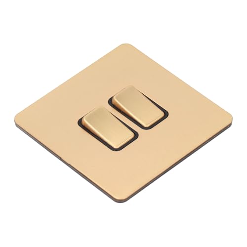 ZASCHMOY Moderner Panelschalter 2 Banden Edelstahl -Look Goldplattenschalter für Home -Geräte | Sicherer PC Basiswandschalter | Eleganter Startschalter Schalter Design Switch Design ZASCHMOY Moderner Panelschalter 2 Banden Edelstahl -Look Goldplattenschalter für Home -Geräte | Sicherer PC Basiswandschalter | Eleganter Startschalter Schalter Design Switch Design von ZASCHMOY