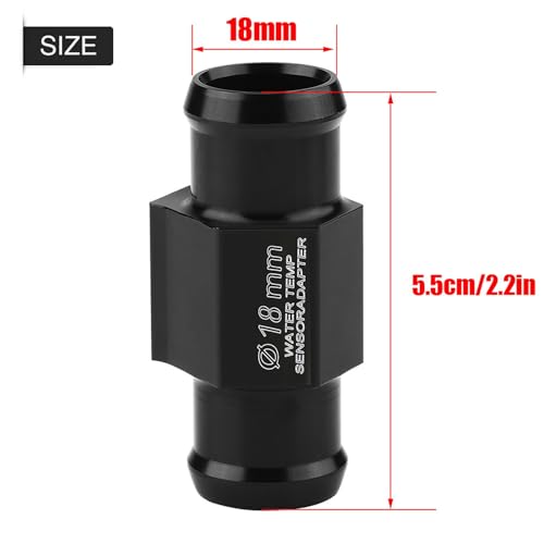 ZASCHMOY Motorradwassertemperaturadapter mit 18 -mm -Gelenkrohrsensor Messgerät Anodierter Kühlschlauchanschluss für eine Genaue Temperaturmessung (18 mm) von ZASCHMOY