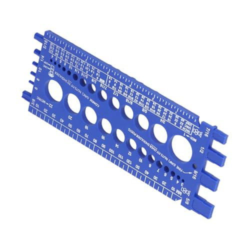 ZASCHMOY Nussschrauben -Gewinde -Messgerät mit Integriertem Design für Schrauben und Muttern Metrik M3 Bis M22 & Imperial Nr. 4 Bis 3/4 Größen Weiße Kunststoffkonstruktion für Genaue Messungen in von ZASCHMOY