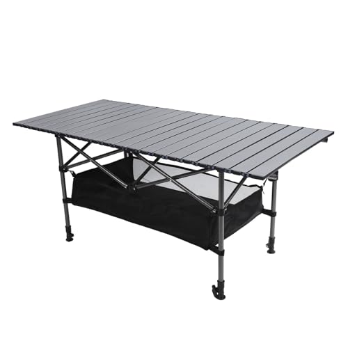 ZASCHMOY Outdoor -Klapptisch Kohlenstoffstahl Multifunktionales Design | Tragbare Einstellbare Höhe 50-80 cm Camping Table für Picknicks und Grillen von ZASCHMOY