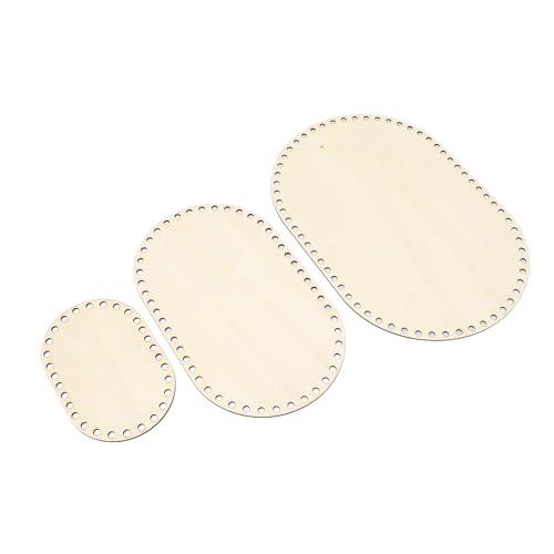 ZASCHMOY Ovales Holzkorbboden Unten 3pcs Set Zum Stricken des Webens - Robuster Solider Häkelkorbbasis mit Vielseitigem Design - Makrame Handwerkszubehör ZASCHMOY Ovales Holzkorbboden Unten 3pcs Set Zum Stricken des Webens - Robuster Solider Häkelkorbbasis mit Vielseitigem Design - Makrame Handwerkszubehör von ZASCHMOY