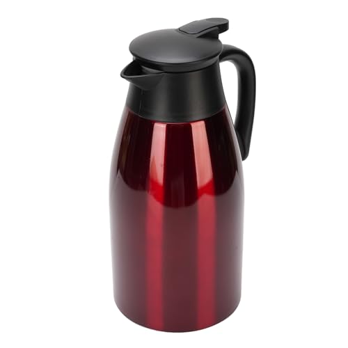 ZASCHMOY Premium -Isoliertes Kaffeekanne 2L - 316 Edelstahl Doppelwand Vakuum Isoliertes Design für Heißes Getränk in Stilvollem Rotem Finish von ZASCHMOY
