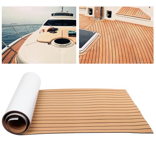 ZASCHMOY Premium Marine Boat Floor Eva Foam Sheets - 90x240 Cm Selbstklebende Synthetische Yachtdeckmatte - Nicht Schlupf Bootsdeck Accessoire in Gold Schwarz (Gold + Schwarz) von ZASCHMOY