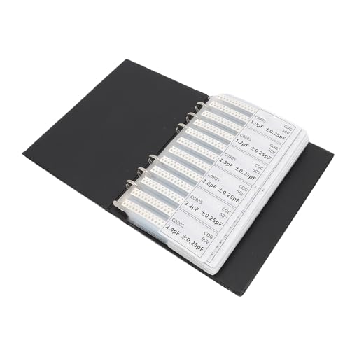 ZASCHMOY Probenbuch mit Hoher Genauigkeitskondensator mit 84 Werten X 50pcs - Vielseitige Elektronische Komponenten -Sortiment Kit für Ingenieure Kondensator Sortierer Ordner in Leder ähnliches von ZASCHMOY