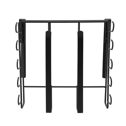 ZASCHMOY Raumsparende Unterschrankregal mit Mehreren Haken Edelstahl Unter Regal Lagerregal Ideal für Küchenutensilien und Mehr Schwarz (BLACK) von ZASCHMOY